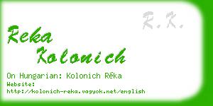 reka kolonich business card